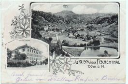 2-Bild AK Gruss aus FISCHENTHAL Gasthof z. Blume