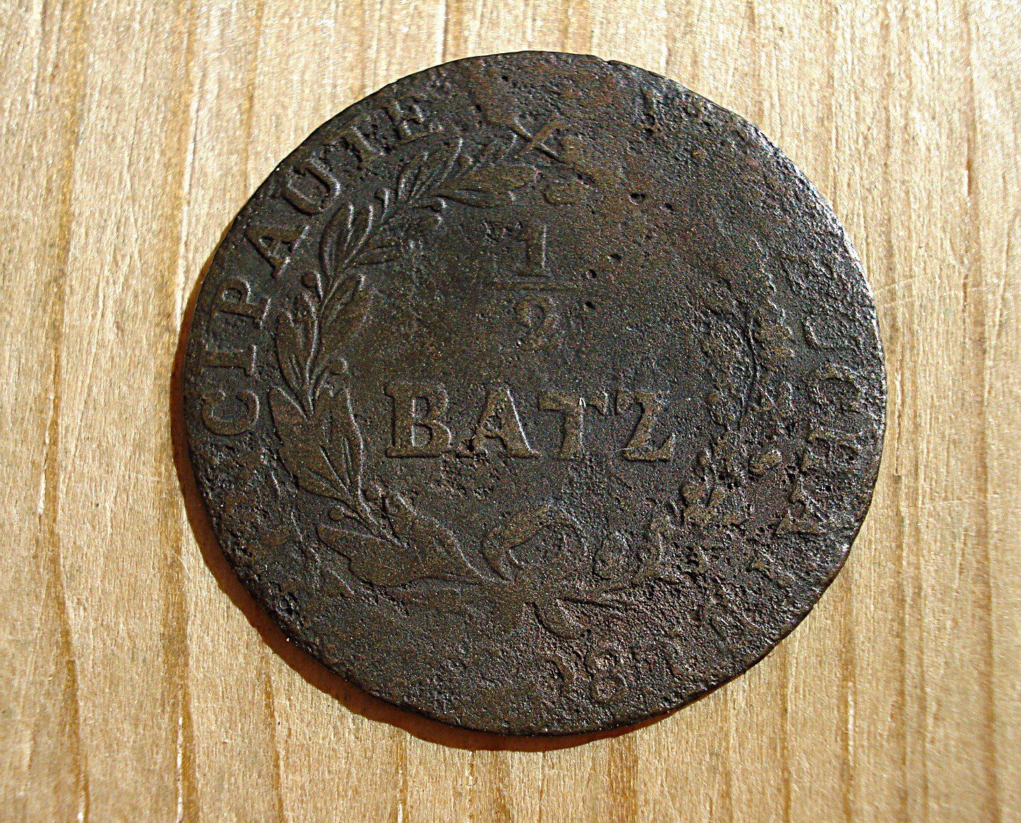 Alle Münzen: (D3) Neuenburg Halbbatzen 1808 – Gebraucht aus Erlach von Net-Coins