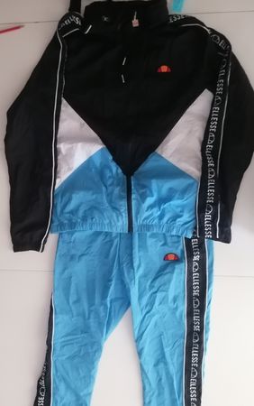 Survêtement Ellesse noir bleu blanc 