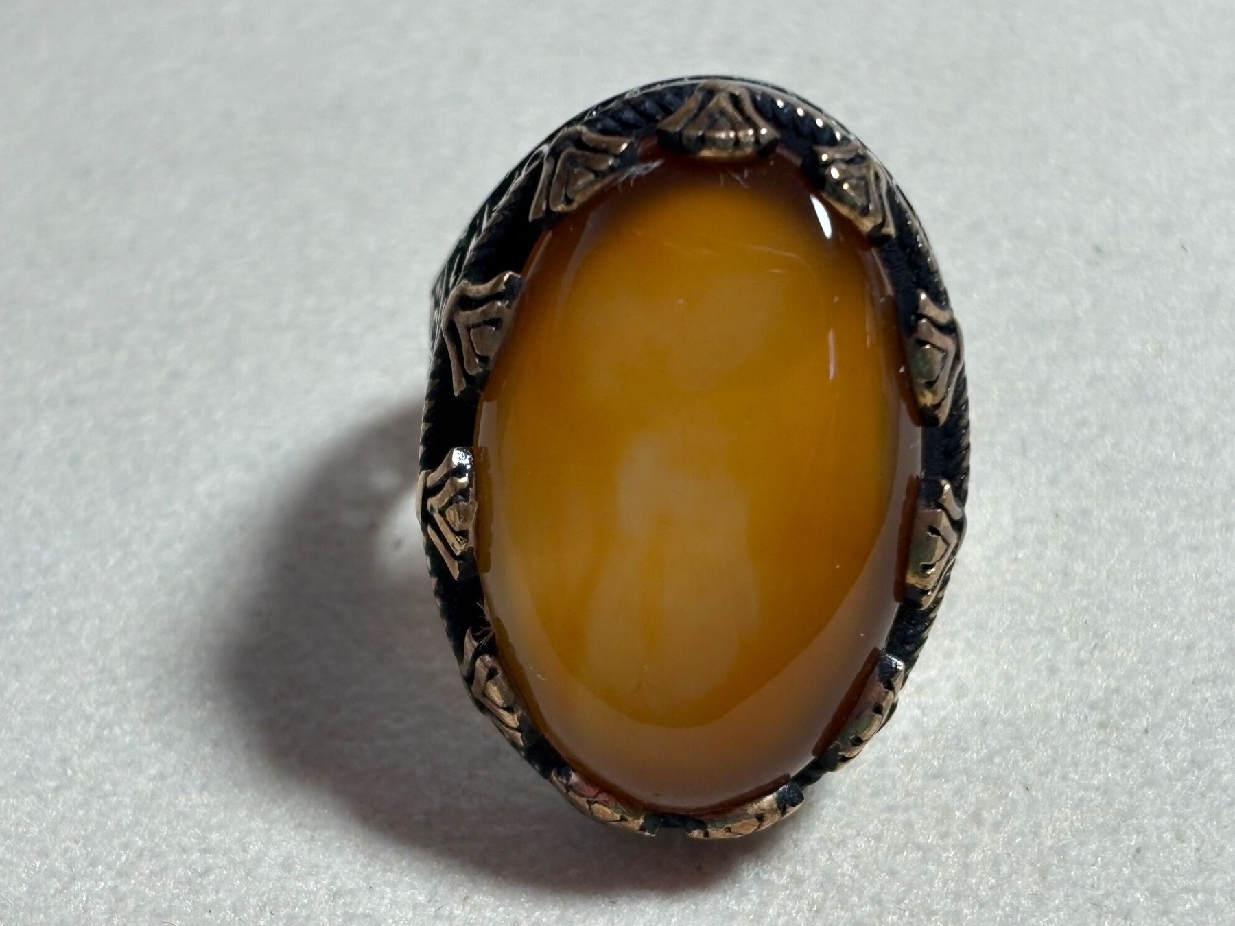 Ringe: Silberring 925, mit gelben Achat, Grösse 26 – Gebraucht aus St. Peterzell von verena40 6