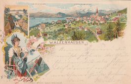 Walzenhausen-Bahnhof-Kirche-Litho 1899