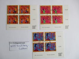 Viererblock mit Ort Ersttagsstempel 6085 Hasliberg Goldern