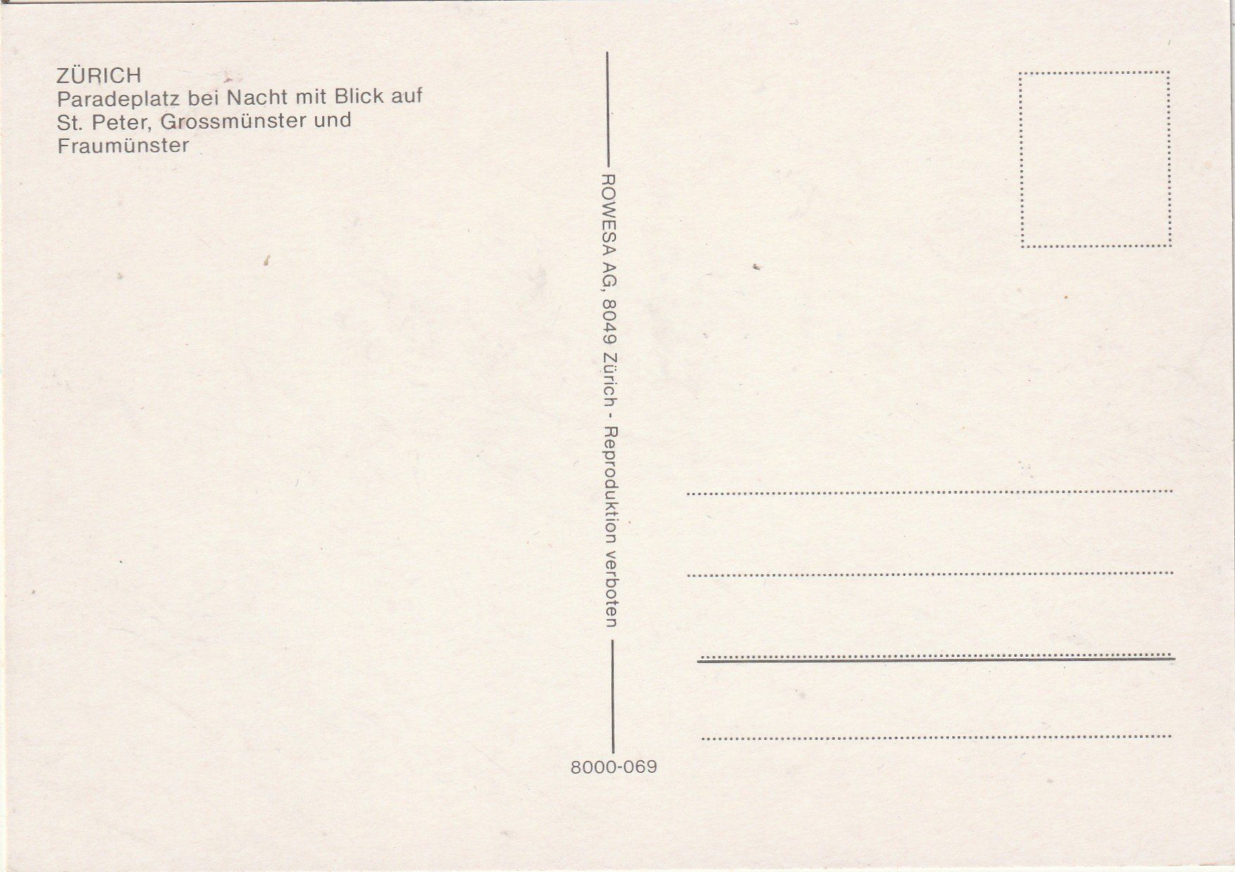 Cartoline postali: Zürich – Usato da Lumbrein venduto da made02 1