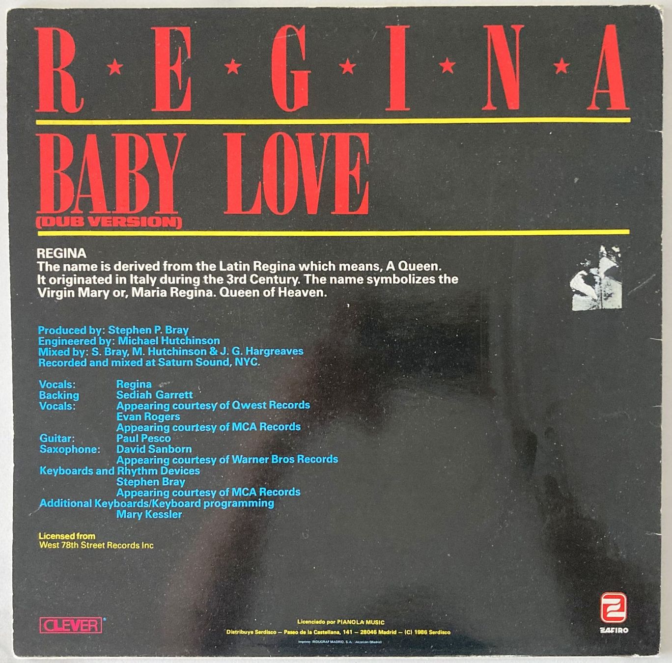 Schallplatten: REGINA - BABY LOVE – Gebraucht aus Bottens von hotter-than-hell 1