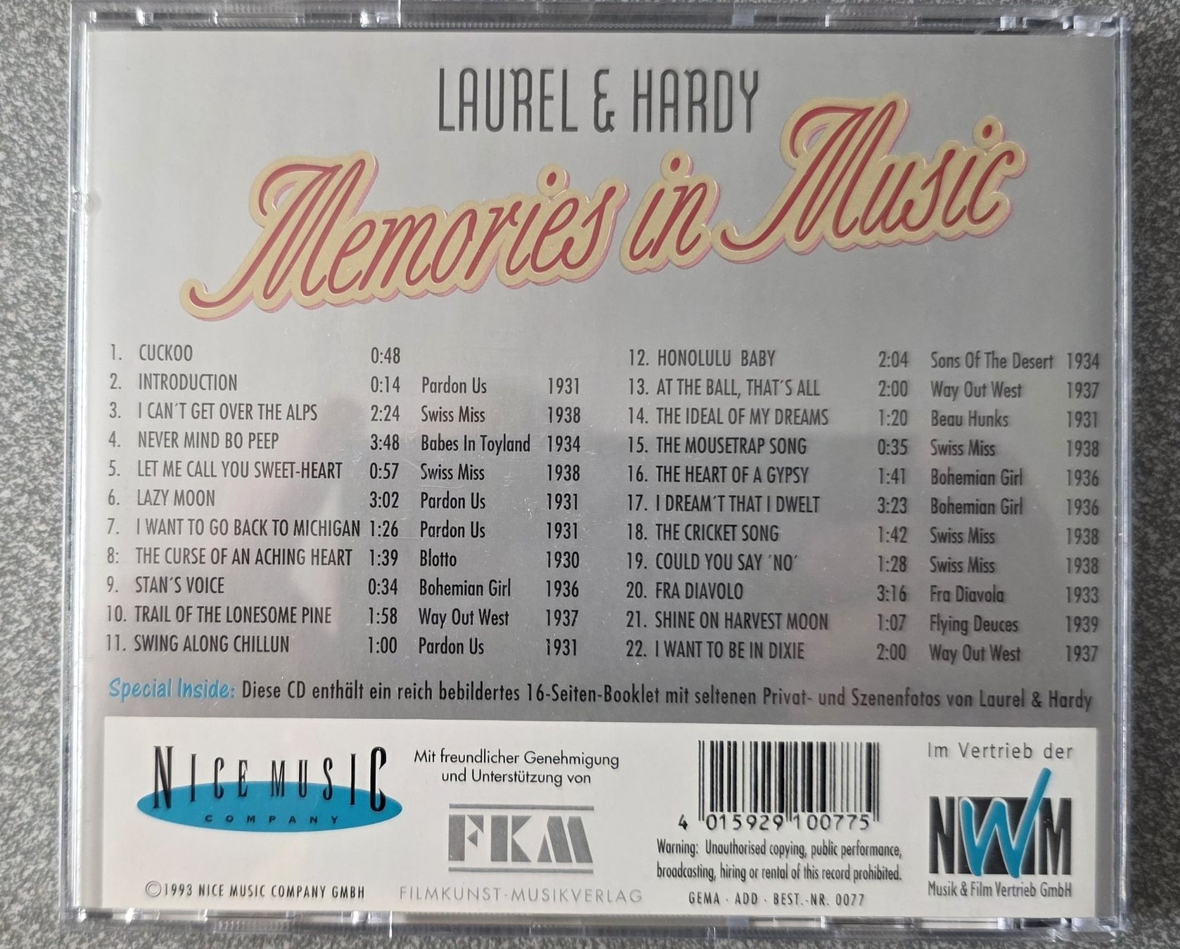 CD: Laurel und Hard - Original Motion Picture Soundtrack CD – Usato da Oetwil am See venduto da fineli2 1