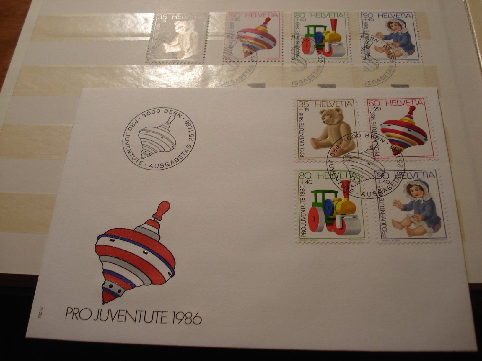 Tutti i francobolli: Pro Juventute 1986, FDC + Satz Lose o – Usato da Niederwil AG venduto da morostahu