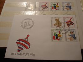 Pro Juventute 1986, FDC + Satz Lose o