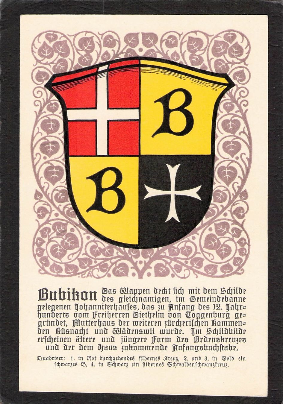 Cartoline postali: Gemeindewappen Bubikon     ZH – Usato da Reichenburg venduto da ibiza18