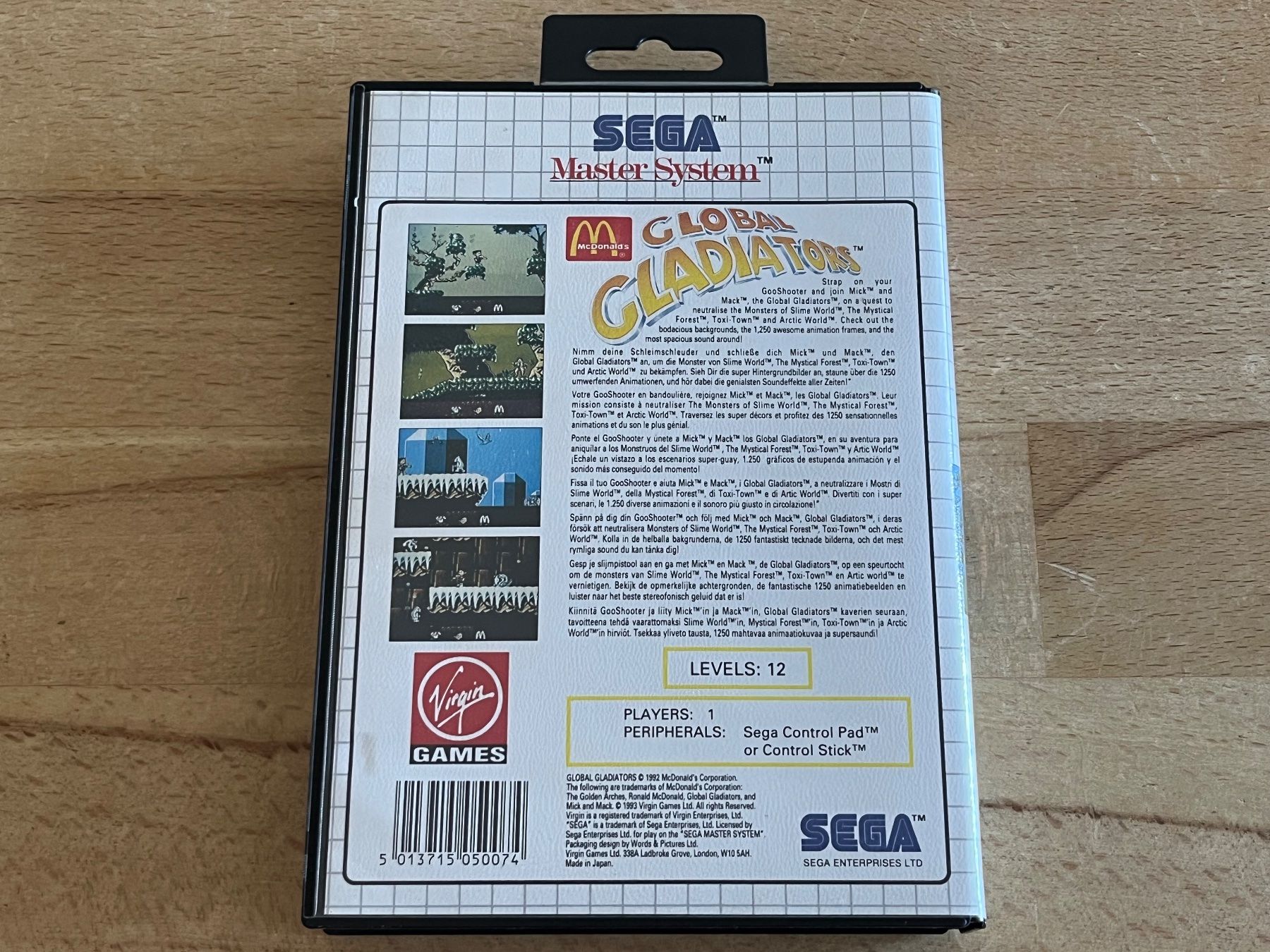 Sega Giochi: McDonalds Global Gladiators SEGA Master System OVP – Usato da Thalwil venduto da ranx 2