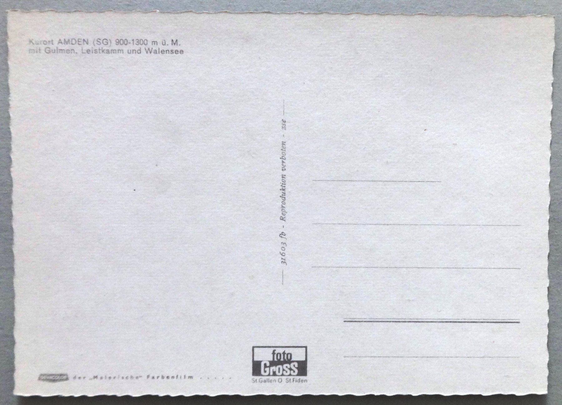 Ansichtskarten: Amden 900-1300 m ü.M. – Gebraucht aus Fétigny von Billy2miny 1