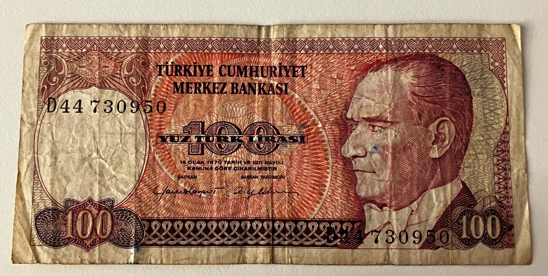 Banconote: Türkei 100 Lirasi – Usato da Algetshausen venduto da Carrhard