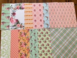 12 Blatt Design-Papier, Bastelpapier  NEU