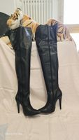 Sexy Overknee Leder Stiefel Gr. 39 – 13cm Stiletto High Heel