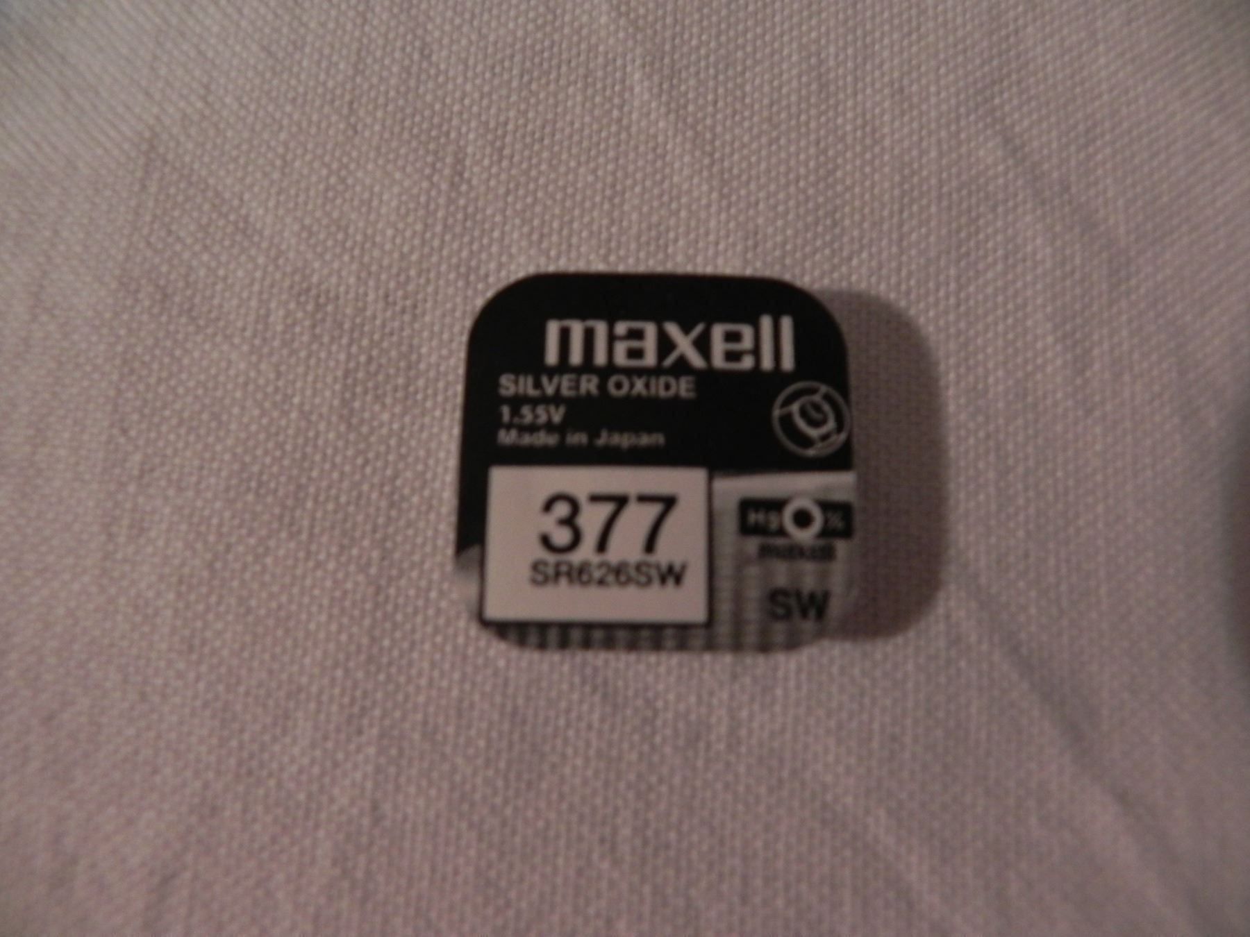 Akkus & Batterien: PILE MAXELL 377 1,55V – Neu und originalverpackt aus la Chaux-de-Fonds von Lampe