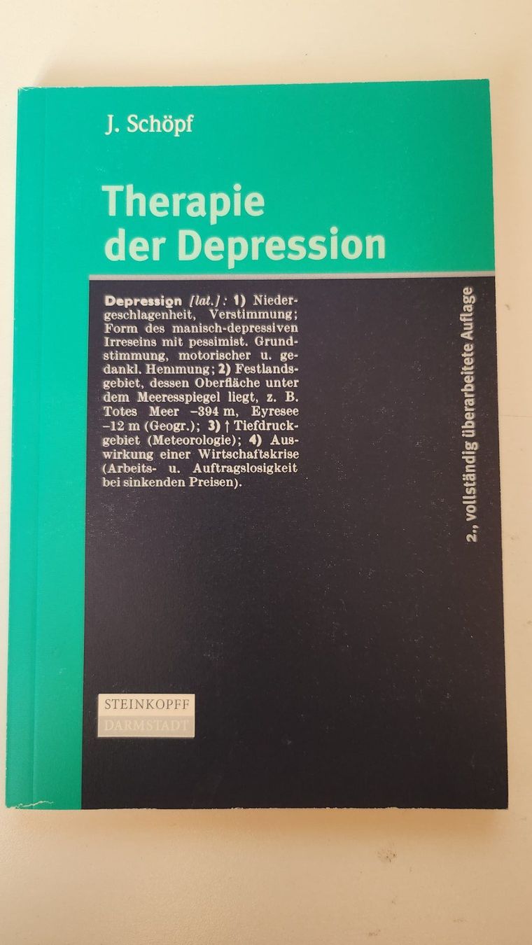 Libri: Therapie der Depression, J. Schöpf, 2. Auflage – Usato da Dietikon venduto da Buchantiqdietikon