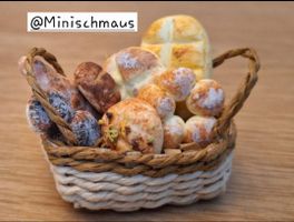 Handgemachtes  Brot im Korb, auch für Maileg