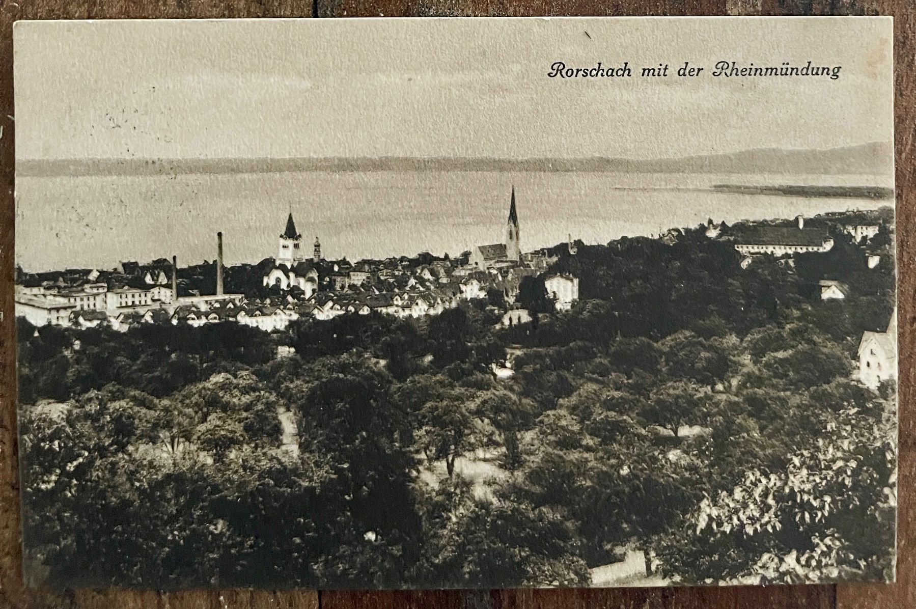 Cartoline postali: RORSCHACH mit der Rheinmündung 1921 – Usato da Lutry venduto da Ediego
