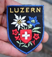 VINTAGE Badge Luzern ALPENROSE st. galler stickerei WAPPEN