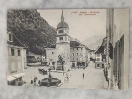 Alte PK / Altdorf - Dorfplatz mit Telldenkmal Gelaufen 1910
