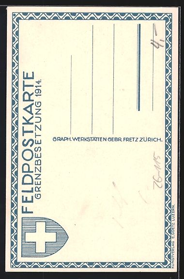 Foto, Lettere & Cartoline: Carl Moos: schweizerische Grenzbesetzung – Usato da Berlin venduto da bartko-reher 1