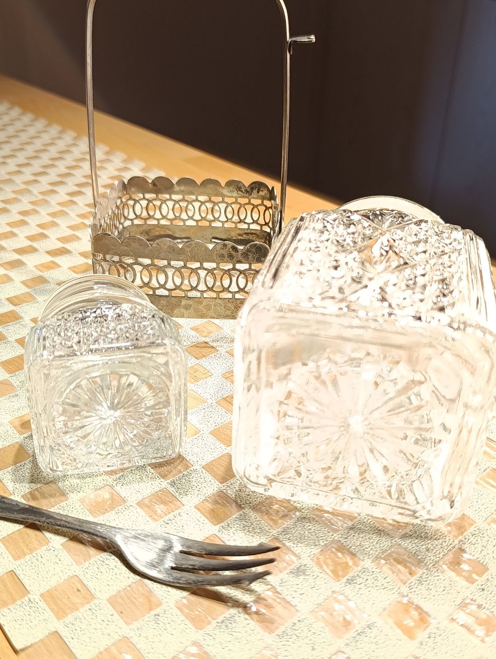 Caraffe: Jugendstil Gurkenrollglas versilberte gestell, Gabel Top – Usato da Steffisburg venduto da 1.Schmuckschatulle 5