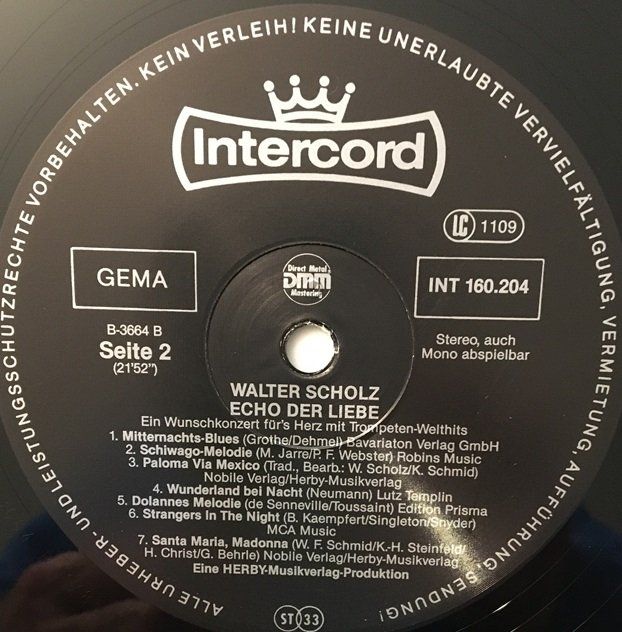 Schallplatten: Walter Scholz – Echo der Liebe (LP) – Gebraucht aus Grüningen von azulmarron 3