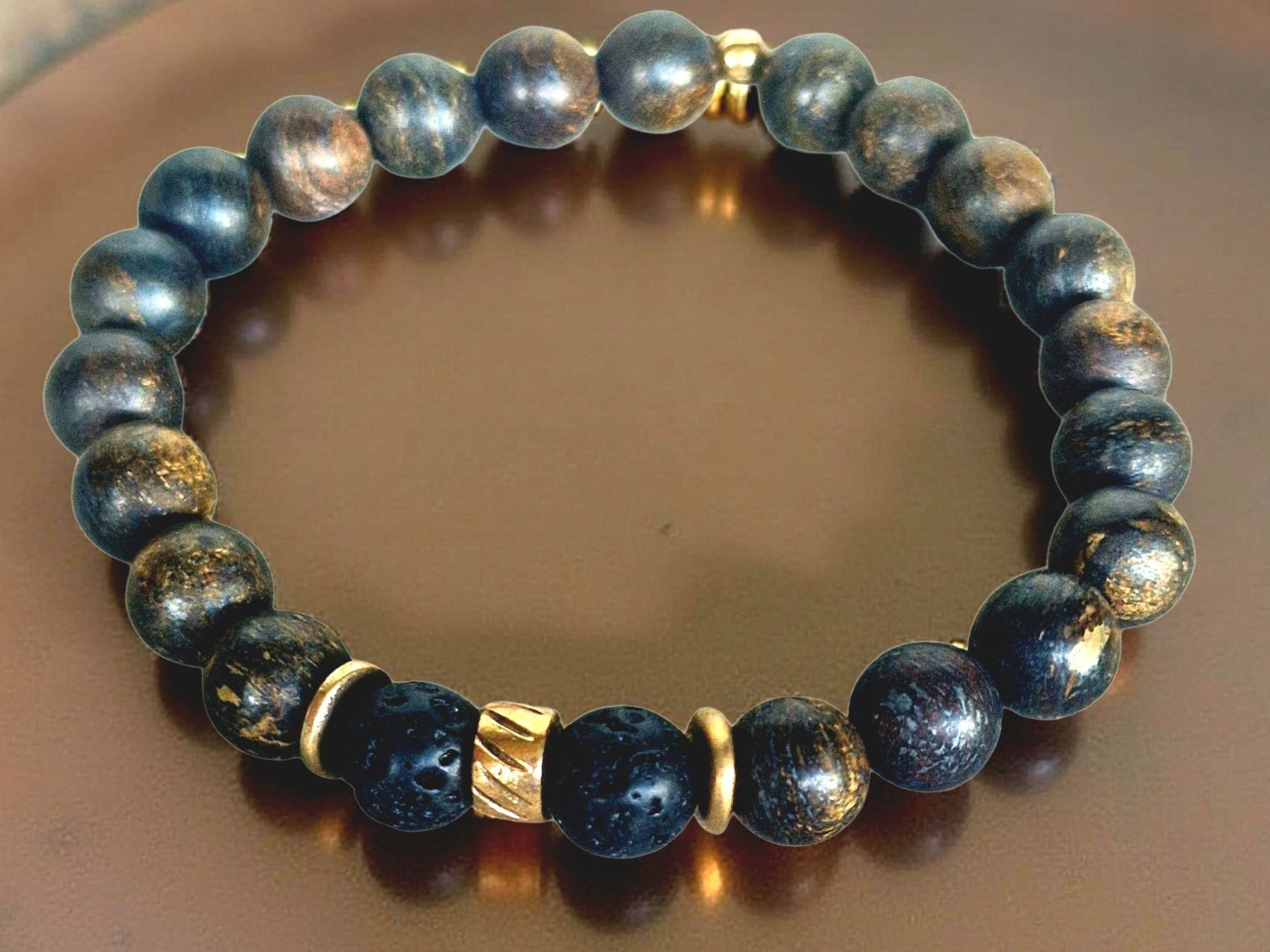 Bracciali & Braccialetti: Armband Bronzit-Lava-Bronzit. ca. 20cm Umfang – Nuovo e nell'imballaggio originale da Aarau venduto da Schmuckhoehle_MD 1