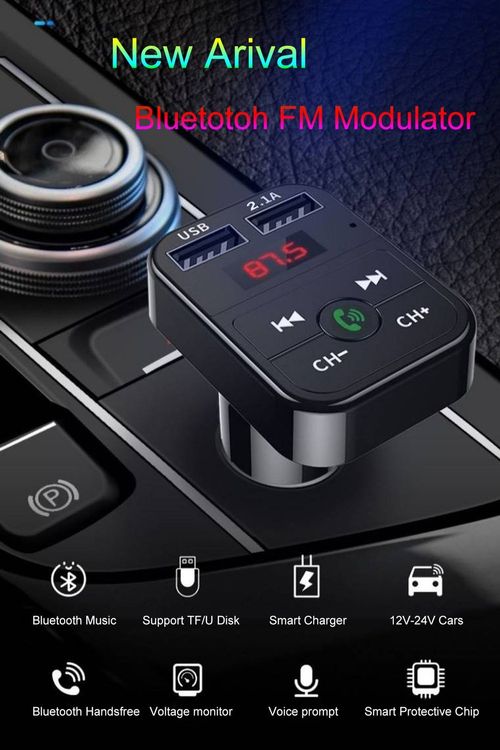 Bluetooth Audio FM Transmitter Auto Ladegerät 2USB 12-24V