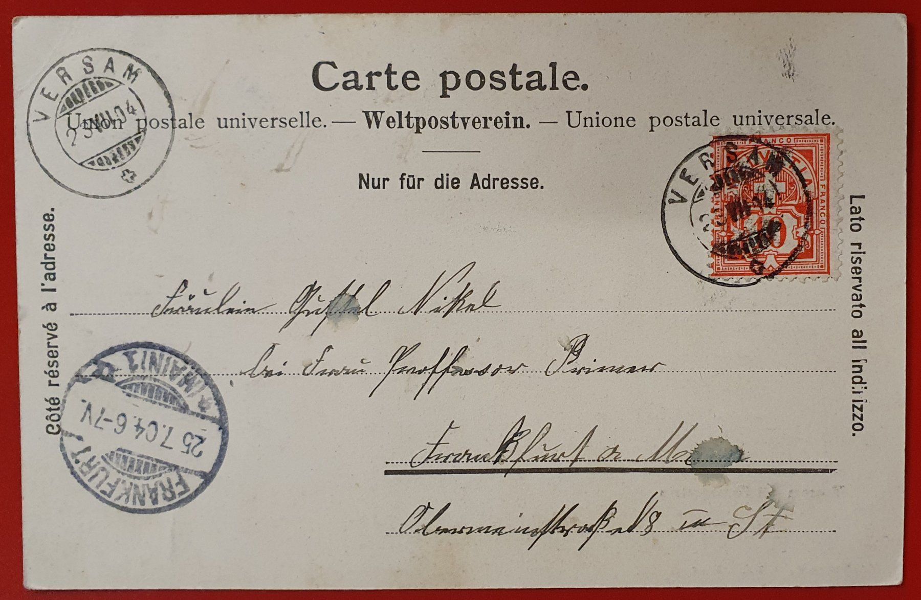 Cartoline postali: Versam 1904 - mit Flimserstein – Usato da Kreuzlingen venduto da Rschweiz1 1