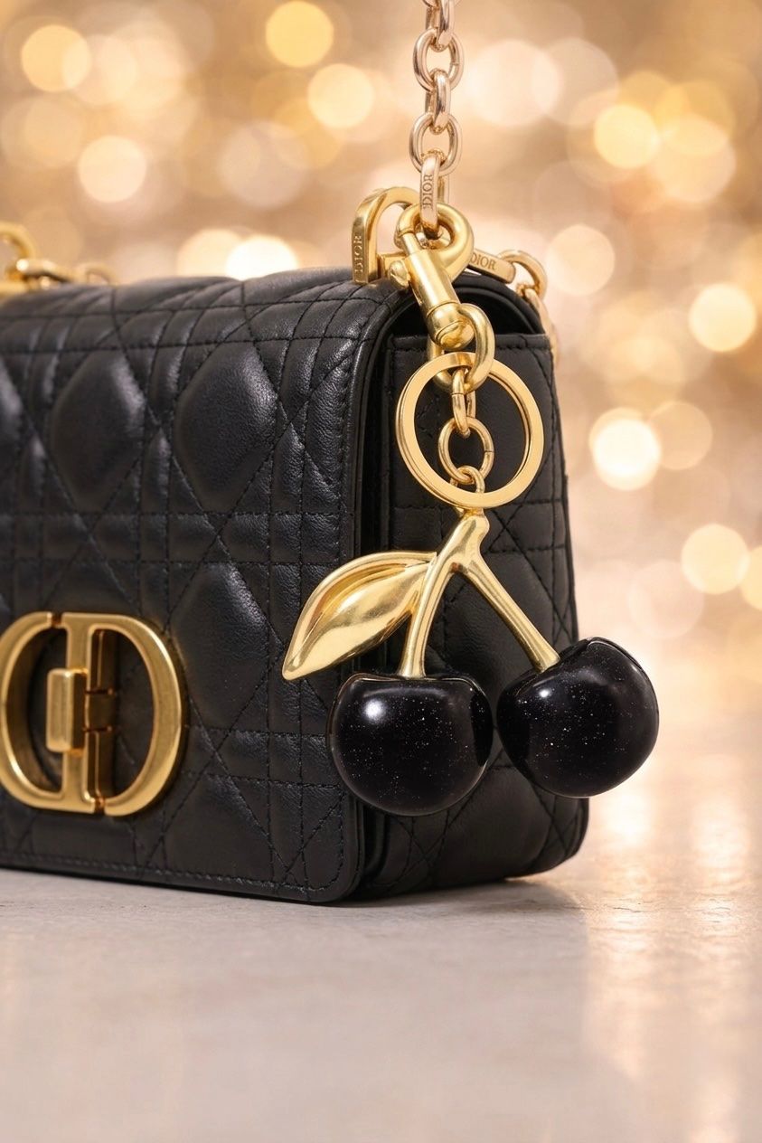 Schlüsselanhänger & - bänder: Charm cerise étincelant, accessoire de sac tendance ✨ – Neu und originalverpackt aus St-Maurice von Sandrinette123
