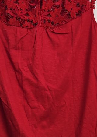 Street One Damen Top rot mit Spitzenbesatz neuwertig 