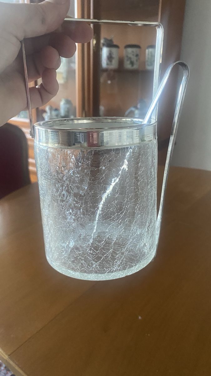 Contenitori & Simili: Eiswürfelbehälter mit Eiszange, Krakelee-Optik, Vintage – Usato da luzern venduto da bar_5gtr 6