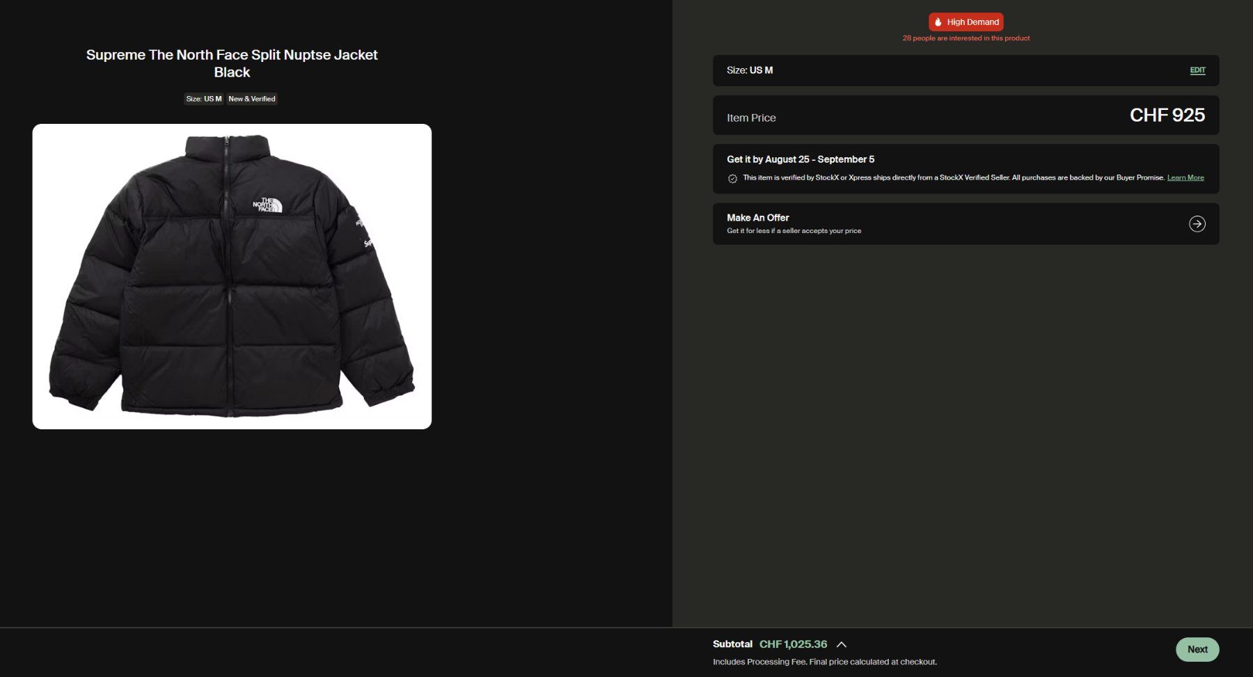 North Face Giacche: Supreme x The North Face Split Nuptse - Noir - M – Nuovo e nell'imballaggio originale da Orbe venduto da Orliii_ 4