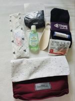 THAI Airways Amenity Kit Pouch Smooth Silk Socks Hand Saniti