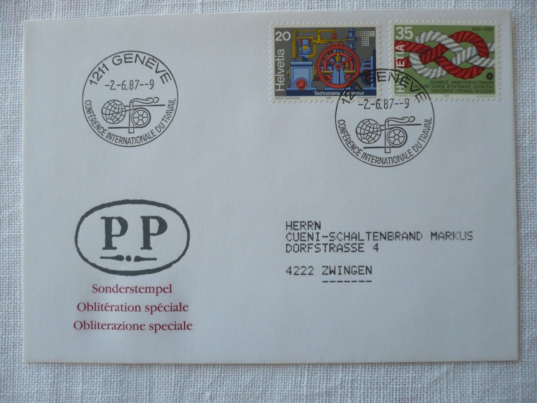 Tutti i francobolli: 1987 Internat. Arbeitskonferenz, Genève – Usato da Zürich venduto da saltandpepper008