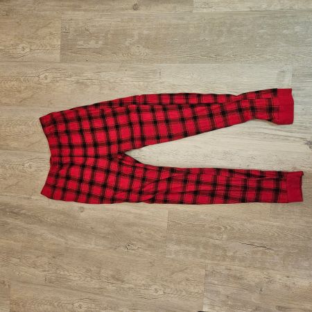 Pyjamahose Flanell, Gr. 164 rot/schwarz, kariert