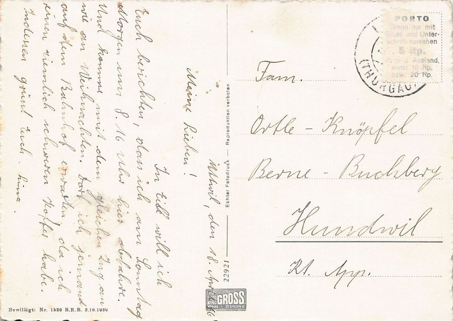 Cartoline postali: Segelboot am Bodensee, gelaufen 1942 – Usato da Frauenfeld venduto da POML 1