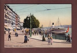 GENEVE - Bateau au Quai du Mont-Blanc - 1909