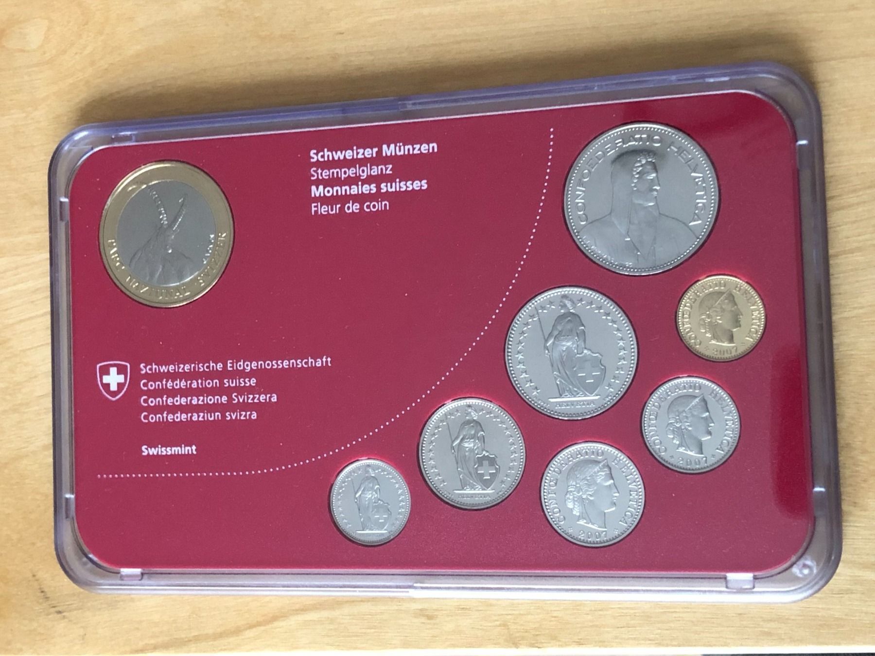 Tutti le monete: Swissmint Schweizer Münzen 2007  Stempelglanz Steinbock – Nuovo (secondo la descrizione) da Ibach venduto da jansim 2