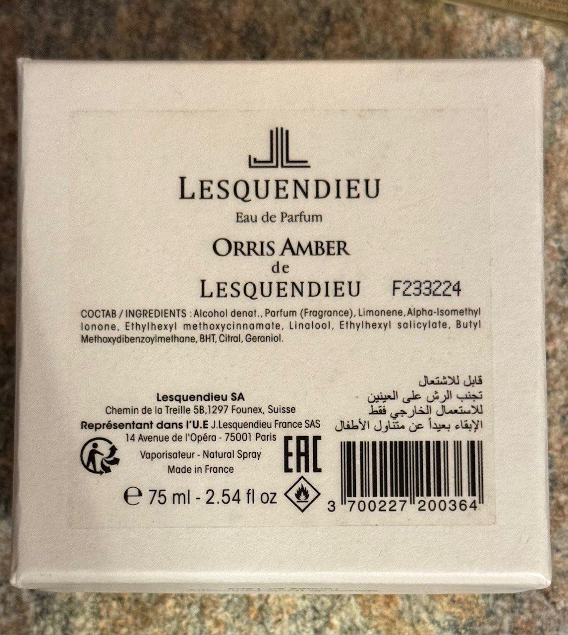 Parfum & Eau de Toilette: Lesquendieu - Orris Amber Eau de Parfum 75 ml – Neu (gemäss Beschreibung) aus La Punt Chamues-ch von Mausibeinli 2