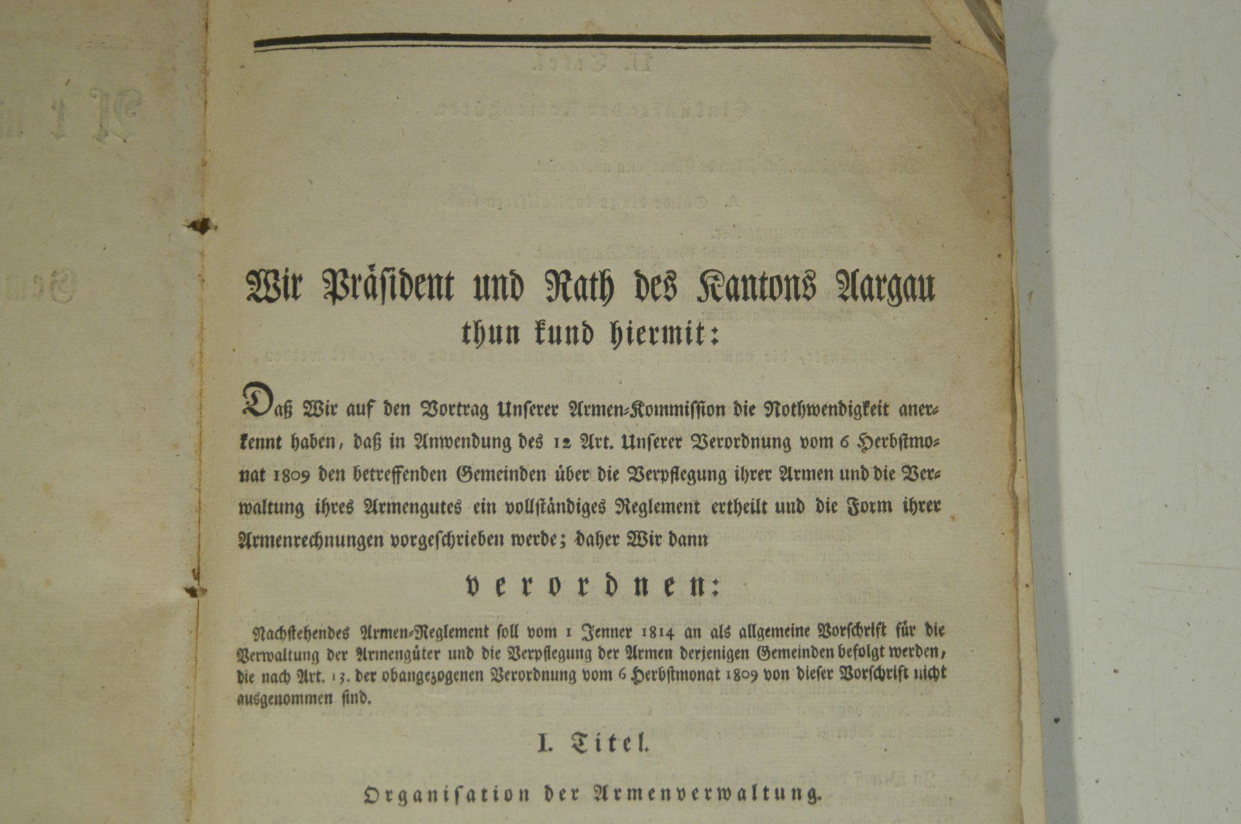 Bücher: Armenreglement Aargau 1813 – Gebraucht aus Herisau von Wisen 1