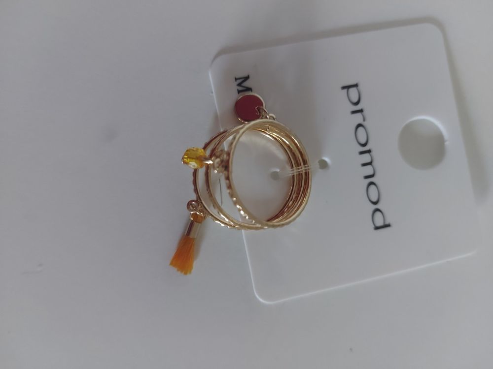 Lot bijoux dorés Promod bagues et bracelets (Neuf avec emballage