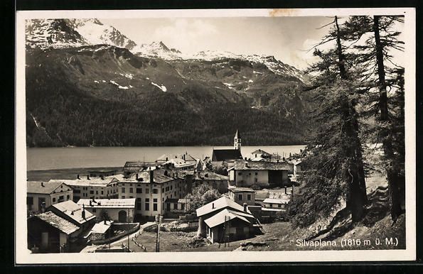 Cartoline postali: AK Silvaplana, Teilansicht mit Bergen – Usato da Berlin venduto da bartko-reher
