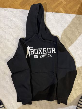 Sweat à capuche noir BOXEUR DE ZURICH