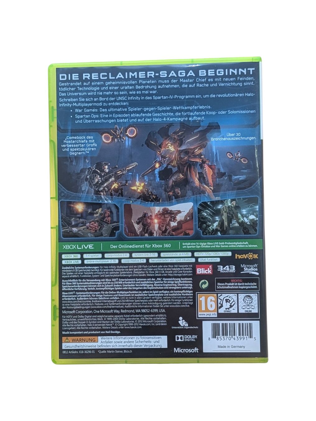 Microsoft Giochi: Halo 4 Xbox 360 ohne Anleitung – Usato da Domat/Ems venduto da IsseldorsShop 1