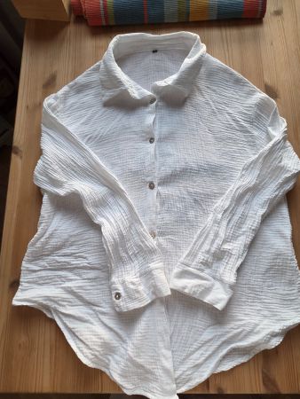 weisse Bluse, Baumwolle, XL