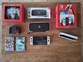Console Nintendo Switch OLED avec jeux et accessoires