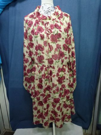 HERBST KLEID STIEFELKLEID LANGARM BLUSENKLEID GR M NEU