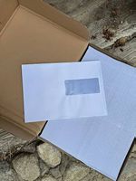 SOLDE... Boîte/s 500 pces ENVELOPP. PREMIUM C5 blanc fen. dr