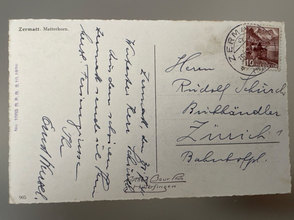Cartoline postali: Ansichtskarte Zermatt Matterhorn         – Usato da Zürich venduto da Smarties13 1